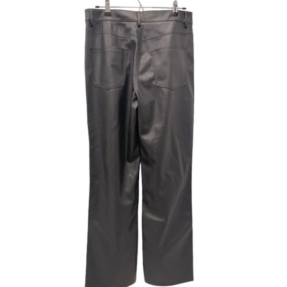 Zara Black Faux Leather The 90’S Wide Leg Pants Size 10 - Picture 9 of 15